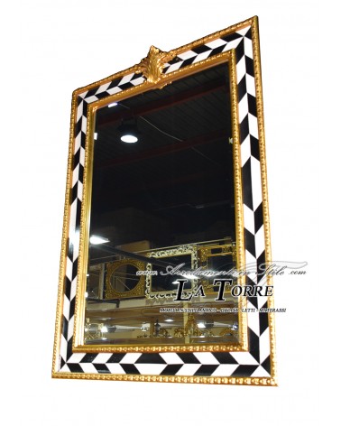 Classic gold leaf wall mirror antique style baroque beveled glass wall 27105