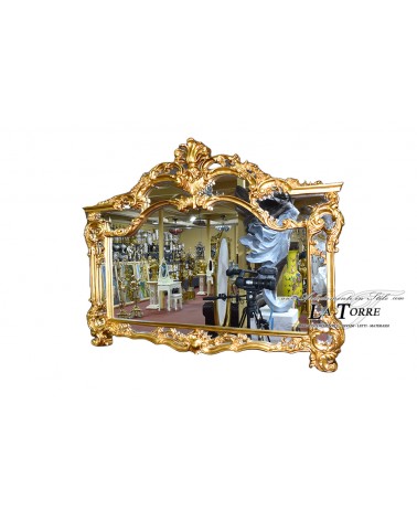 Classic gold leaf antique style baroque beveled glass wall mirror Fa751