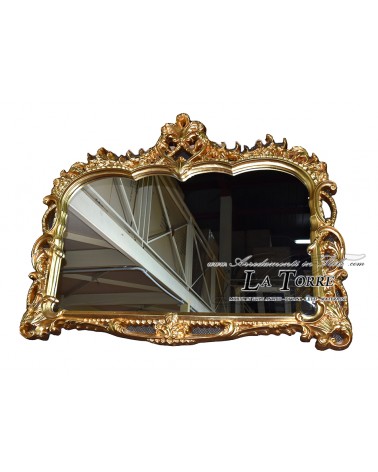 Specchiera classica foglia oro stile antico vetro molato barocco parete R103