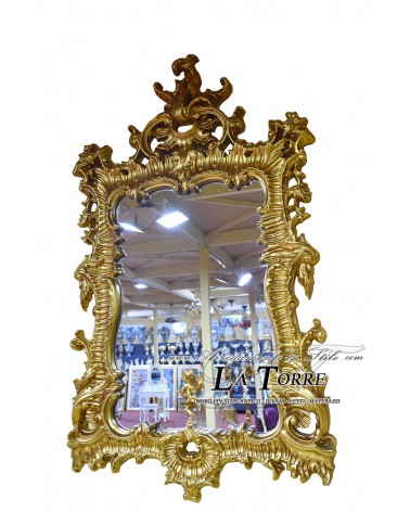 Classic gold leaf wall mirror antique style baroque beveled glass Fa719