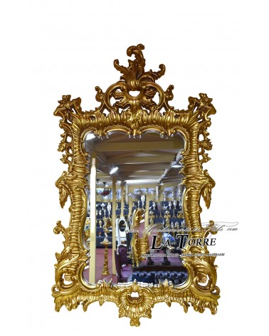 Specchiera da parete classica foglia oro stile antico vetro molato barocco Fa719