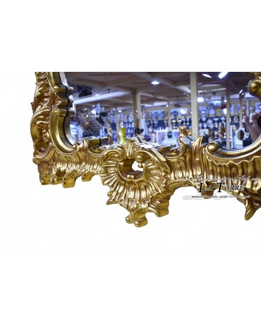 Klassischer Wandspiegel im Antikstil mit Blattgoldauflage und barockem Schliffglas Fa719