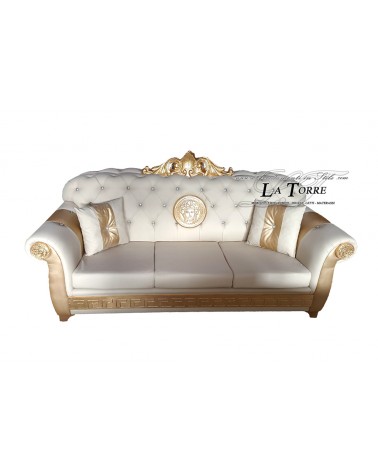 Baroque Chesterfield 3 seater sofa Greek goddess Medusa crown damask Velvet or Fabric any color swarovski AZ03C
