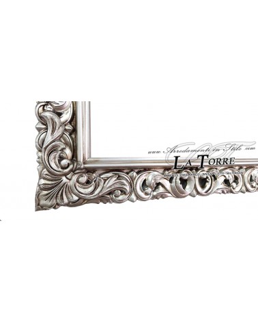 Cornice traforata quadro classico barocco su misura legno argento 1135A