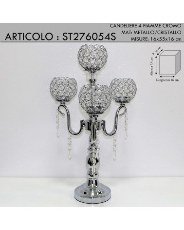 Classic crystal candlestick table lamp 4 lights abat jour cod 20741