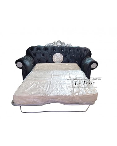 2 seater sofa bed base and baroque Chesterfield mattress Greek goddess Medusa with crown faux leather or swarovski velvet AZ02C