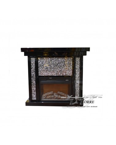 Mirrored Electric Fireplace with Swarovski Crystals – Royal Heating and Modern Design R109