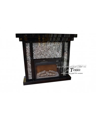 Mirrored Electric Fireplace with Swarovski Crystals – Royal Heating and Modern Design R109