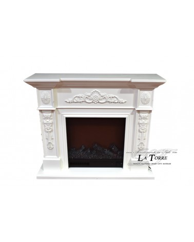 Electric fireplace Kamin fireplace solid wood Baroque English ivory 322