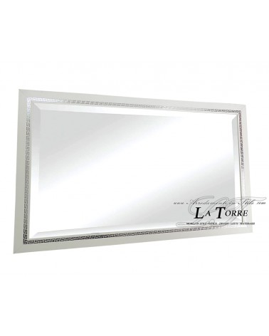 Specchiera specchio classico bianco e argento moderno su misura legno Dea Capri