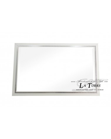 Specchiera specchio classico bianco e argento moderno su misura legno Dea Capri