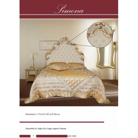 Letto Matrimoniale Barocco contenitore ecopelle o velluto qualsiasi colore swarovski Simona