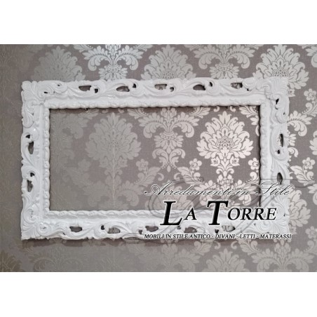 Cornice traforata bianca quadro classico barocco su misura GGB
