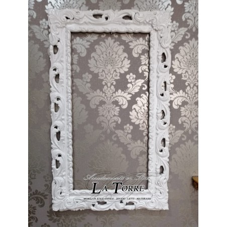 Cornice traforata bianca quadro classico barocco su misura GGB