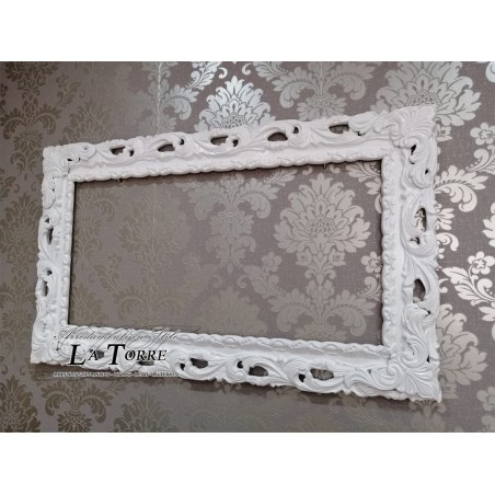 Cornice traforata bianca quadro classico barocco su misura GGB