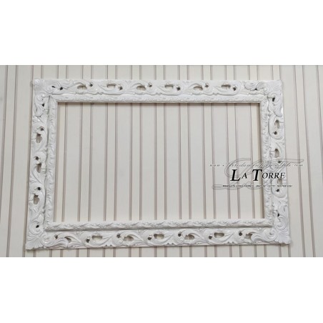 Cornice traforata bianca quadro classico barocco su misura GGB