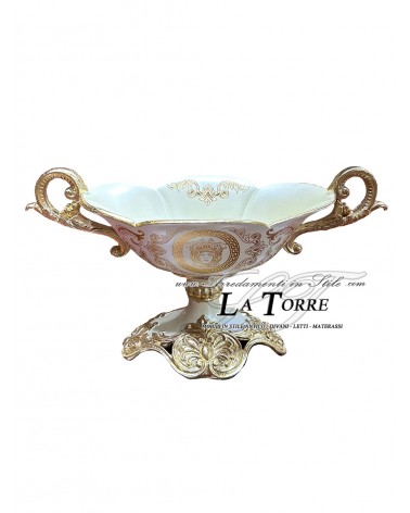 Jatte ceramic bowl Goddess Medusa centerpiece ivory gold ornament MED11
