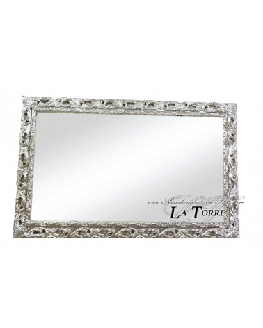 Specchio barocco specchiera da parete cornice traforata classica argento barocco GGA