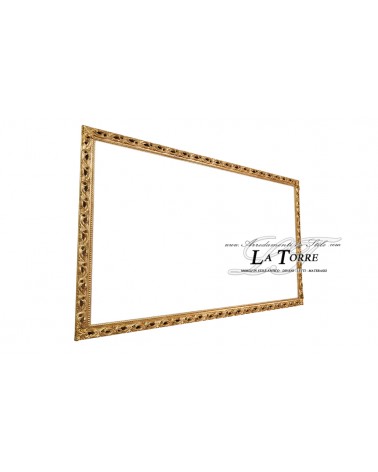 Cornice classica traforata quadro barocco su misura foglia oro legno sistema scorrevole cassaforte GM224o