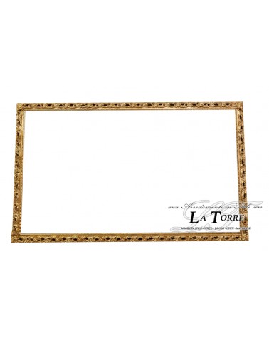 Cornice classica traforata quadro barocco su misura foglia oro legno sistema scorrevole cassaforte GM224o