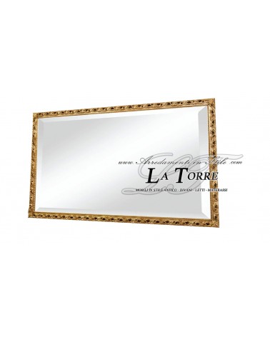 Specchio specchiera cornice traforata stile barocco classica su misura foglia oro GM224o