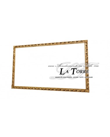 Cornice classica traforata quadro barocco su misura foglia oro legno sistema scorrevole cassaforte GM224o