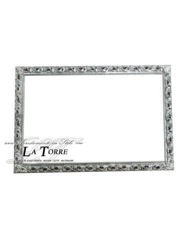 Classic Baroque style openwork frame made to measure silver leaf wood safe sliding system GM224arg
