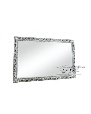 Specchiera specchio classico cornice traforata barocco quadro su misura argento GM224arg