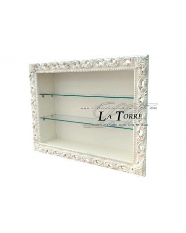 Suspended wall-mounted display cabinet in Baroque style with perforated frame TV box made to measure GM224