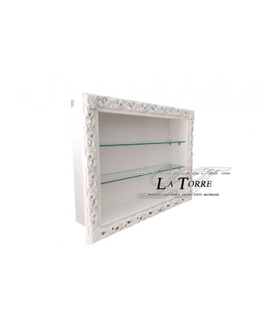 Suspended wall-mounted display cabinet in Baroque style with perforated frame TV box made to measure GM224