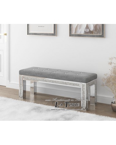 Dormeuse moderna panca divano panchetta specchio argento SP24