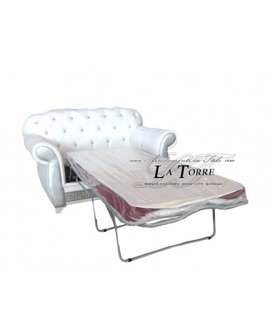 copy of Armchair Sofa base and mattress Armrests Baroque Chesterfield Faux leather or velvet Any color Swarovski AZ01