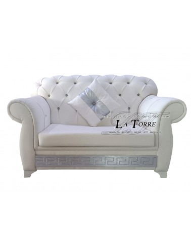copy of Armchair Sofa base and mattress Armrests Baroque Chesterfield Faux leather or velvet Any color Swarovski AZ01