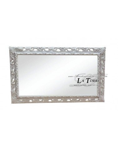 Specchio Specchiera classica Cornice traforata legno bianco stile barocco GGB