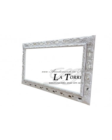 Cornice traforata bianca quadro classico barocco su misura GGB