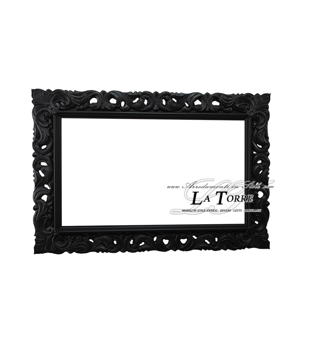 Cornice Panoramica Classica In Legno Nero 61x25 Cm – Con Plexiglass E Gancio Per Parete