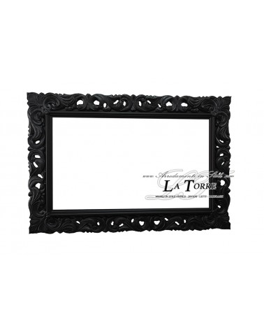 Classic openwork baroque frame made to measure black wood safe sliding system 1135N