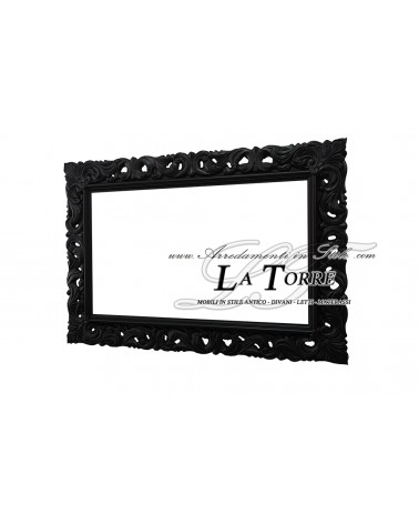 Cornice classica quadro stile barocco traforata su misura legno nero 1135N