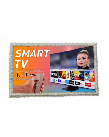 Klassischer Smart-TV-Rahmen aus Holz im elfenbeinfarbenen Goldbarockstil (TVMadridAV)