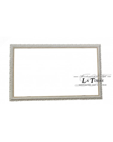 Classic custom-made baroque style frame in ivory and gold Madrid wood