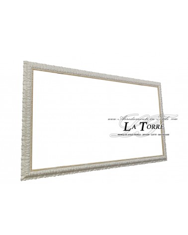 Classic custom-made baroque style frame in ivory and gold Madrid wood