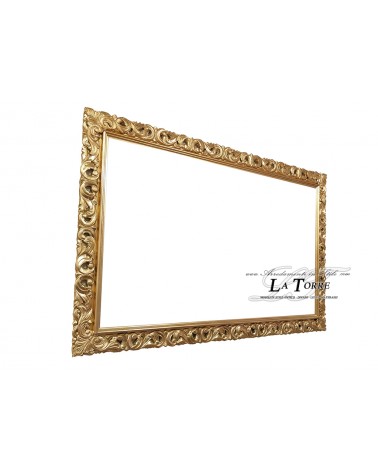 Cornice classica traforata quadro barocco oro su misura legno 1135O