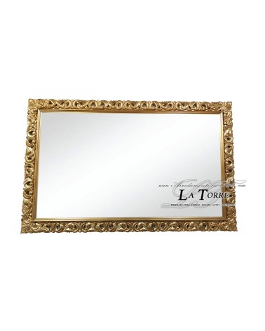 Specchiera Barocca Oro con Cornice Traforata in Legno – Specchio Classico da Parete su Misura 1135o