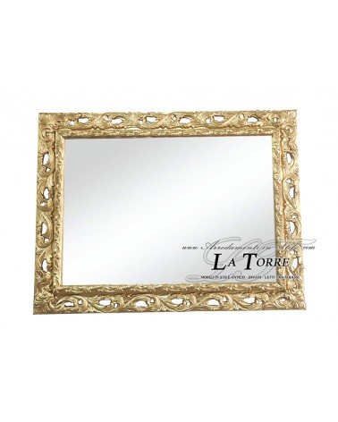 Classic mirror Perforated frame GGo baroque style gold leaf wood framework
