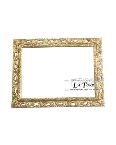 Cornice classica traforata oro brillante quadro Barocco su misura GGO