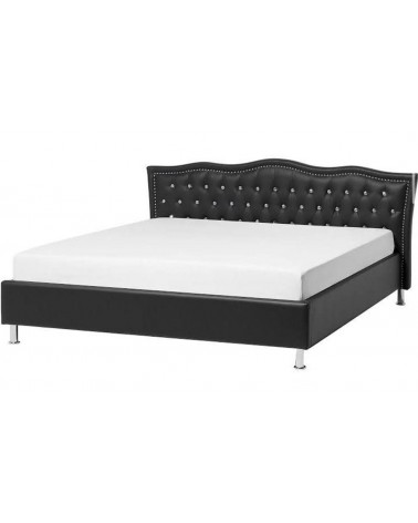 Letto Matrimoniale moderno in ecopelle o tessuto qualsiasi colore contenitore Eva