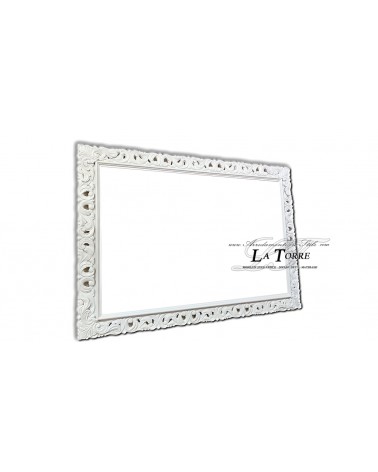 Classic openwork baroque frame made to measure white wood safe sliding system 1135B