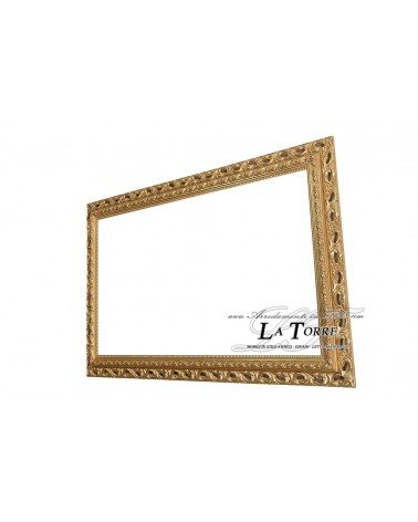 Cornice classica traforata foglia oro quadro barocco su misura in legno GO