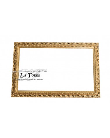 Cornice classica traforata foglia oro quadro barocco su misura in legno GO