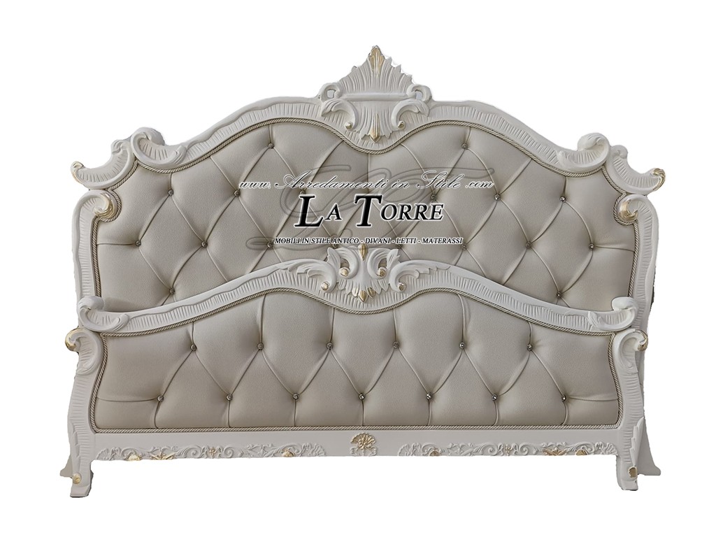 King Double Bed Size Container Eco Leather or Baroque Velvet Wood Gold A-